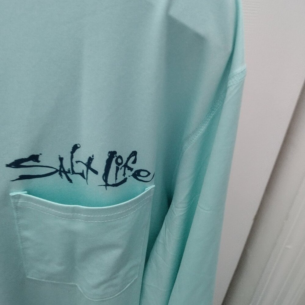 Salt Life SLX Grand Slam Performance Shirt XL Mint Green Fishing Long Sleeve NWT - Picture 7 of 13